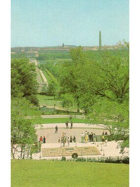 Vintage Washington D.C. Postcard Featuring John F. Kennedy Grave Arlington Natio